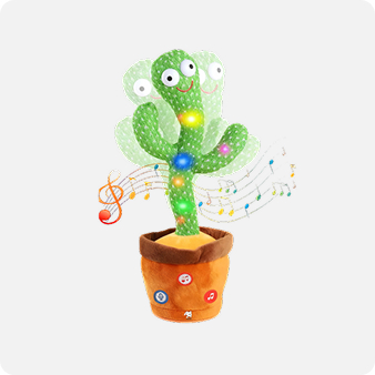 Interactive Dancing Cactus Plush Toy – LED Lights, Voice Record & Dance Moves, Talking Singing Kids Toy Gift