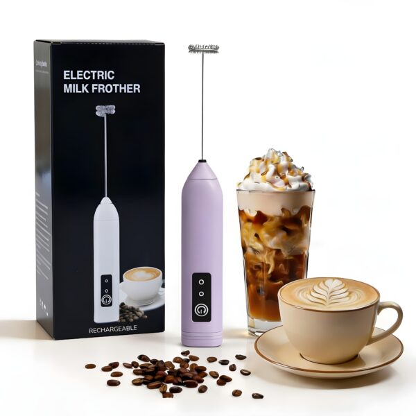 Electric Rechargeable Coffee Maker Machine for Home Electric Coffee Frother & Milk Whisker (Orchid Mist)